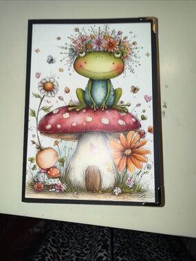 Cute Frog on Mushroom Illustrated Notebook